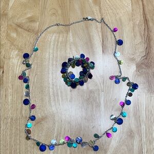 Lia Sophia Multicolor Disc Necklace